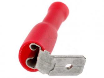 FLAT CONNECTOR 6.3MM 0.8MM FEMALE / MALE RED